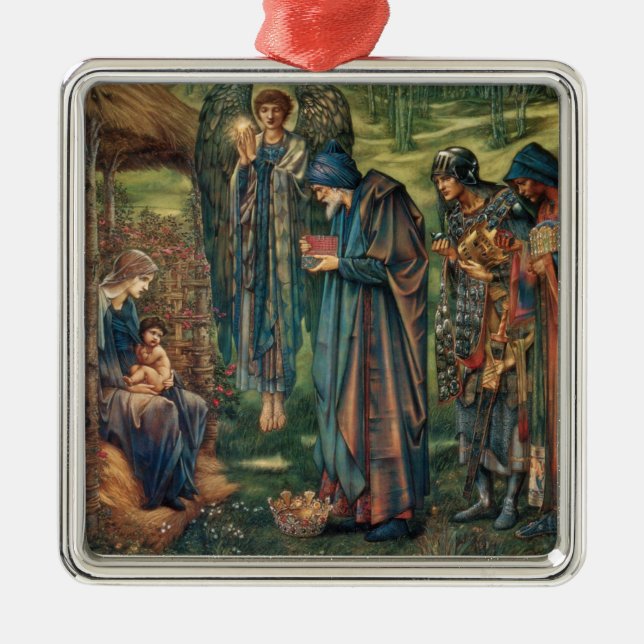 Star of Bethlehem (by Edward Burne-Jones) Ceramic  Metal Ornament (Front)