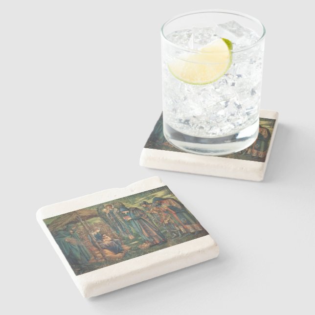 Star of Bethlehem (by Edward Burne-Jones) Stone Coaster (Side)