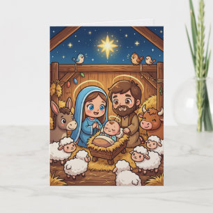 Star Of Bethlehem Cute Nativity Christmas Card