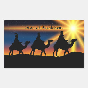 Star of Bethlehem, labeled, Rectangular Sticker