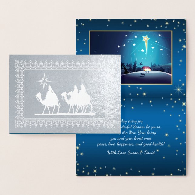 Star of Bethlehem Luxury Real Foil Christmas Cards (Display)