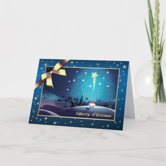 Star of Bethlehem. Nativity Christmas  Holiday Card (Front)