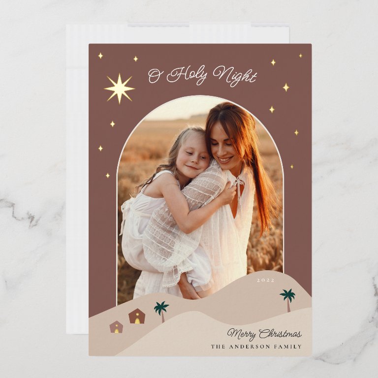 Star of Bethlehem Photo Foil Holiday Card