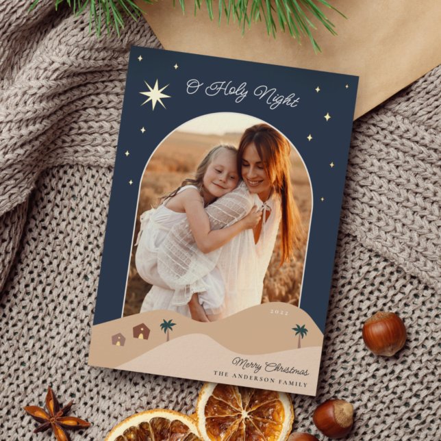 Star of Bethlehem Photo Foil Holiday Card (Creator Uploaded)