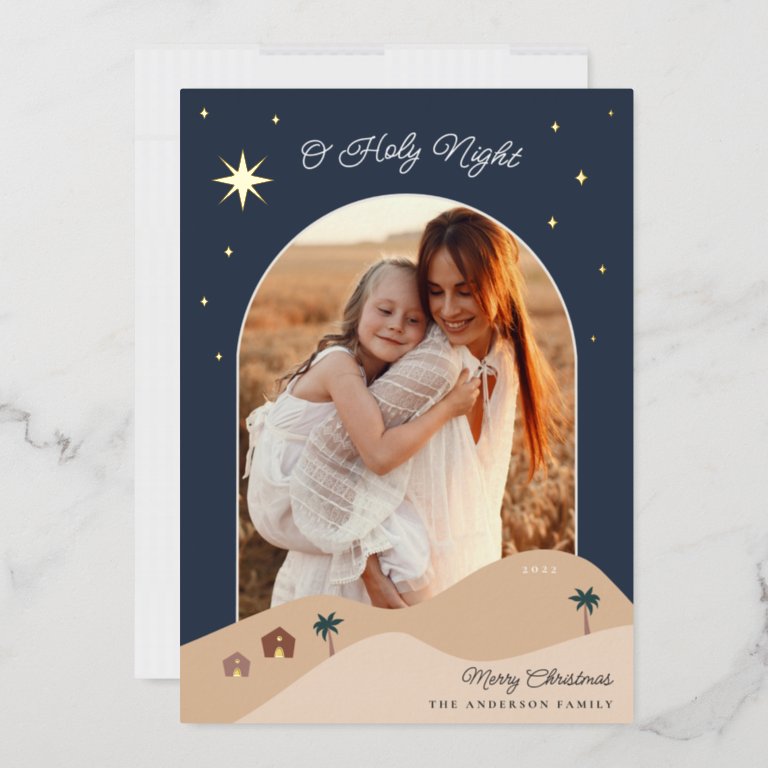 Star of Bethlehem Photo Foil Holiday Card