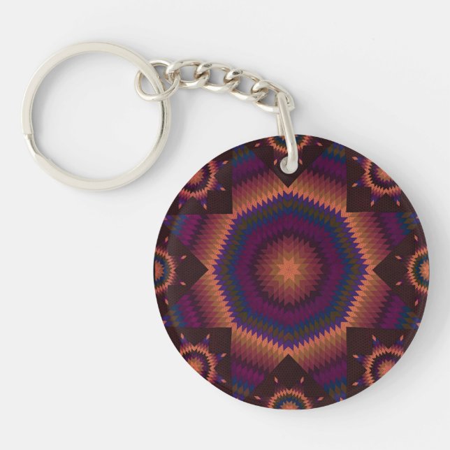 Star of Bethlehem Quilt warmth Keychain (Front)