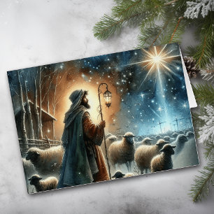 Star of Bethlehem with Shepherd Watching Christmas Cards
