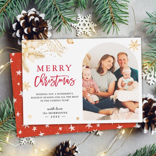 Star of Christmas Modern Arch Photo Holiday Card