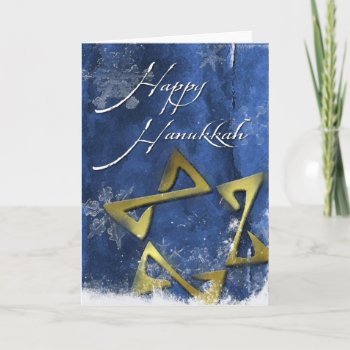 Star Of Daivd And Snowflakes Holiday Card by William63 at Zazzle