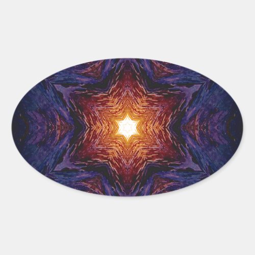 Star of David 1 Oval Sticker