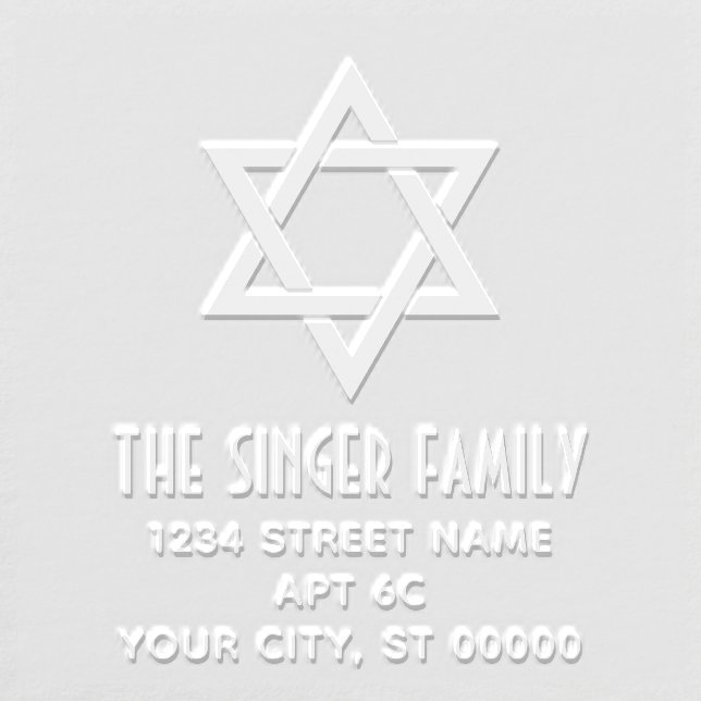 Star of David #3 Name Return Address Monogram Embosser (Design)