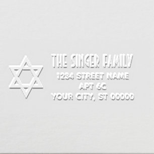 Star of David #3 Name Return Address Monogram LS Embosser