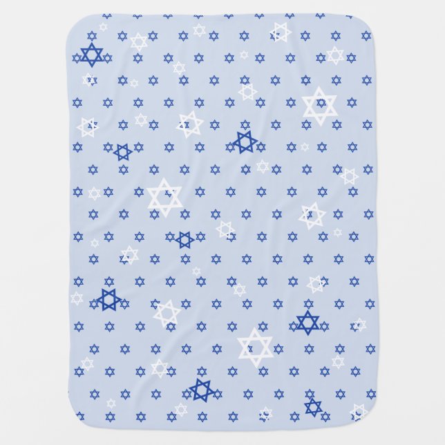 Star of David Baby Blue Twilight Baby Blanket (Front)