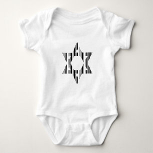STAR OF DAVID BAR CODE Judaism Pattern Design Baby Bodysuit