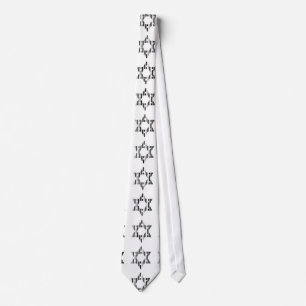 STAR OF DAVID BAR CODE Judaism Pattern Design Tie