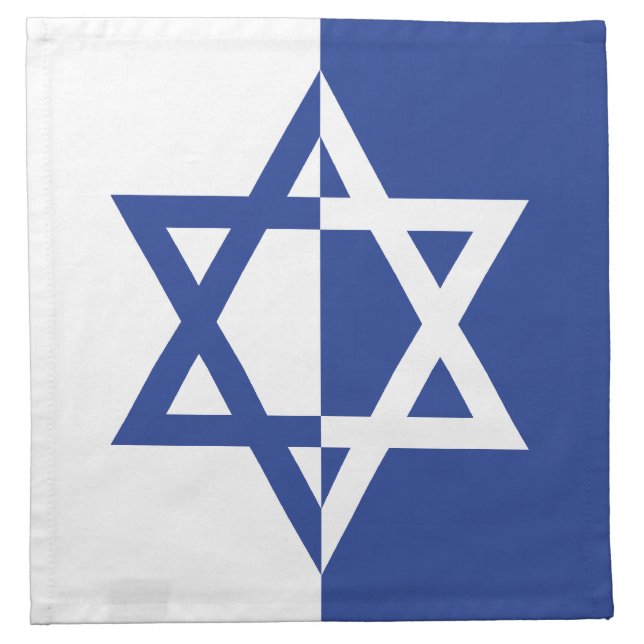 Star of David Bar Mitzvah blue & white Napkin (Front)