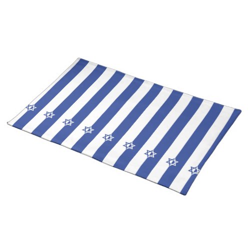 Star of David Bar Mitzvah blue  white pattern Placemat