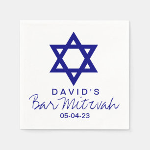 Star of David Bar Mitzvah Custom Paper Napkin