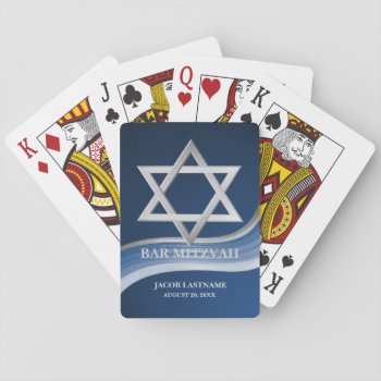 Star Of David Bar Mitzvah Playing Cards by InBeTeen at Zazzle