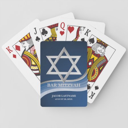 Star Of David Bar Mitzvah Playing Cards