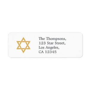 Star of David Bat Mitzvah Label