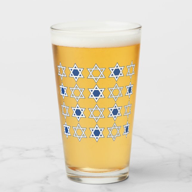 Star of David Beer Glasses, Glass (Front Filled)
