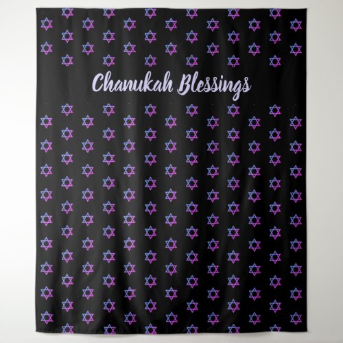 STAR OF DAVID  Black  CHANUKAH Backdrop