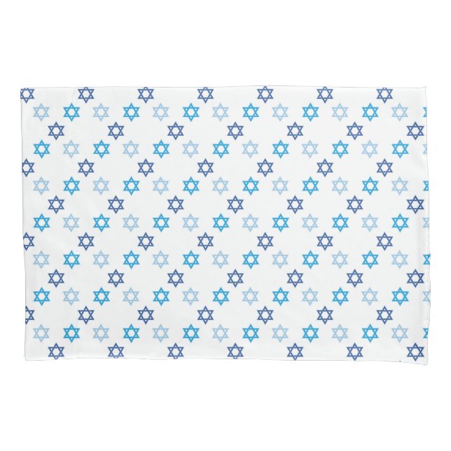 Star of David Blue and White Holiday Pillow Case (Front)