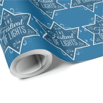 Star Of David Blue Festival Of Lights Hanukkah Wrapping Paper by mishpocha at Zazzle