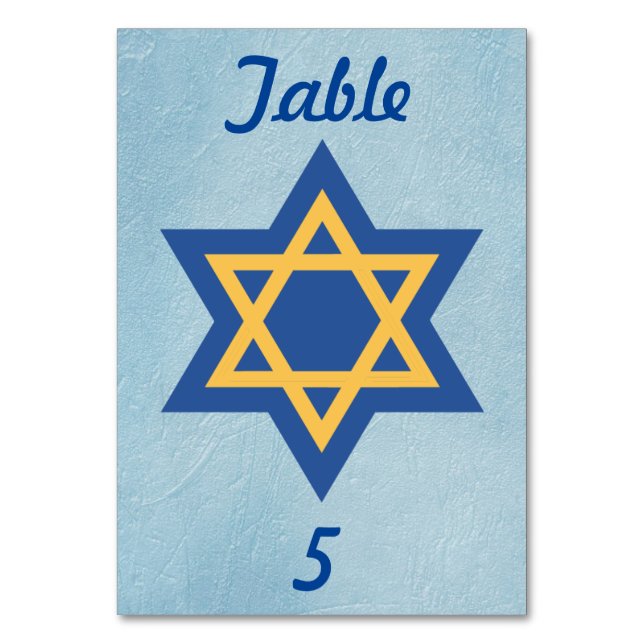 Star of David Blue Table Number (Front)