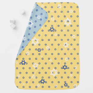 Star of David Blue & Yellow 2 Sided Twilight Baby Blanket