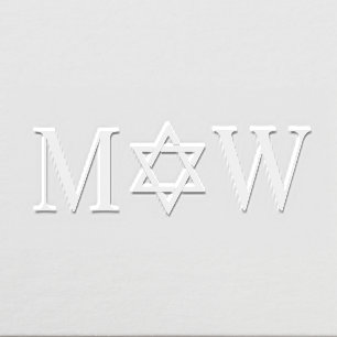 Star of David Bride Groom Wedding 2 Init Monogram Embosser