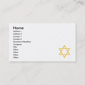 Star Of David Business Card by JewcyDesigns at Zazzle