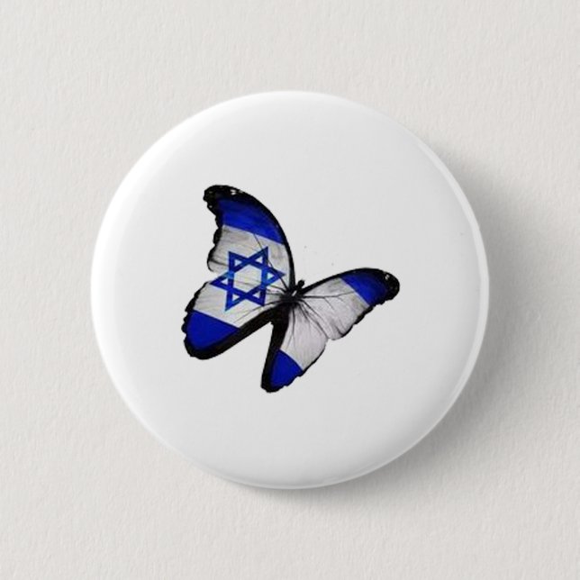 Star of David Butterfly Pinback Button (Front)