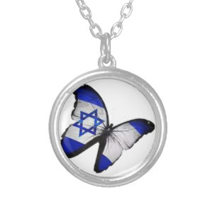 Star of David Butterfly Silver Plated Necklace