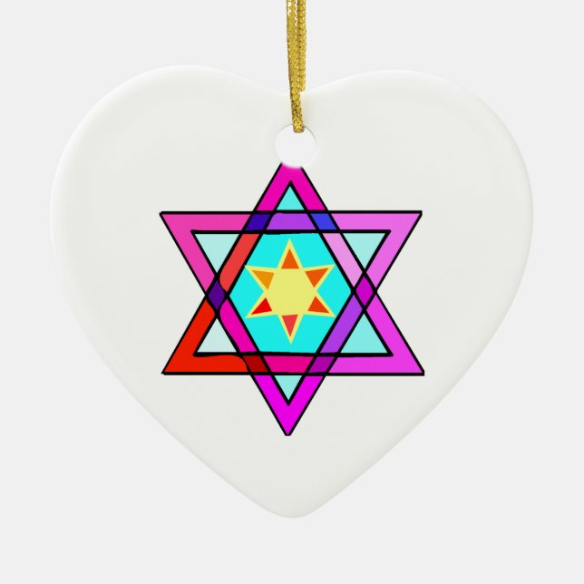 Star Of David Ceramic Ornament (Front)