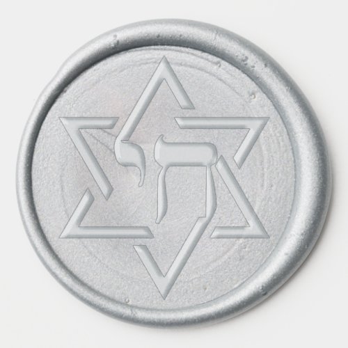 Star of David Chai Hebrew Life Wax Seal Sticker