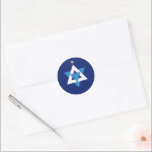 Star of David Christmas Tree Classic Round Sticker<br><div class="desc">A Star of David created from triangles with a Star of David topping a triangle simulating a Christmas Tree.</div>