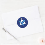 Star of David Christmas Tree Classic Round Sticker<br><div class="desc">A Star of David created from triangles with a Star of David topping a triangle simulating a Christmas Tree.</div>