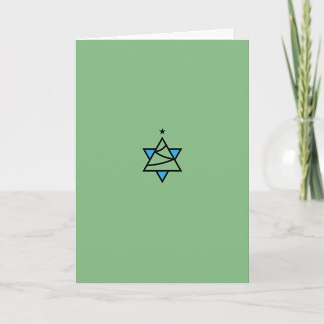 Star of David Christmas Tree Greeting Card (Front)