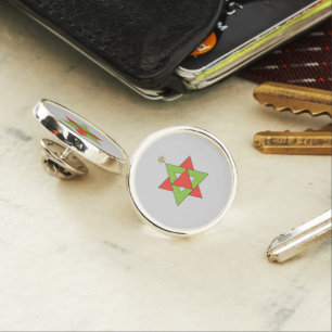Star of David Christmas Tree Lapel Pin