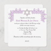 Star of David chuppah Jewish wedding Invitation (Front/Back)