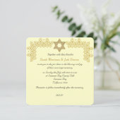 Star of David chuppah Jewish wedding Invitation (Standing Front)