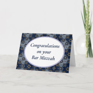 Star of David Classic Bar Mitzvah Mazel Tov Card
