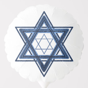 Star of David   Classic Blue Modern Minimalist Balloon