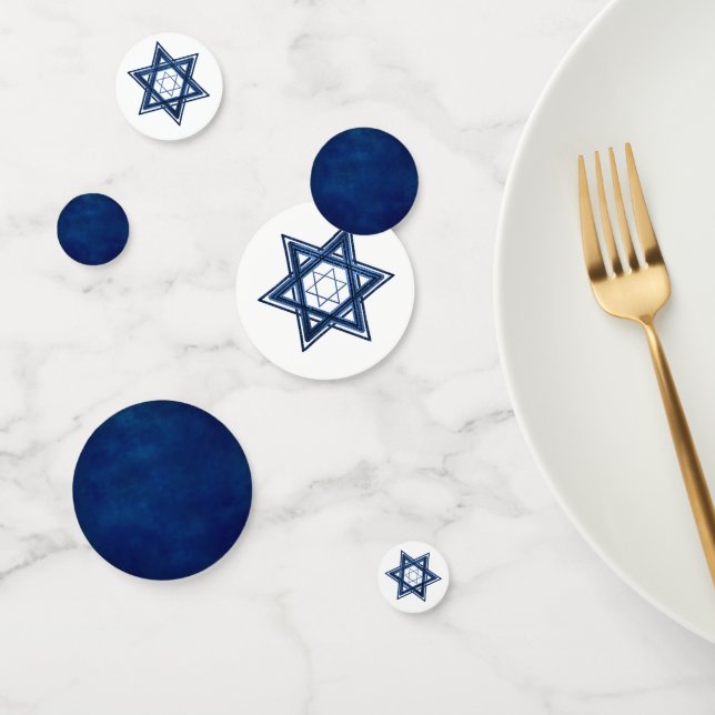 Star of David | Classic Blue Modern Minimalist Confetti (Group)