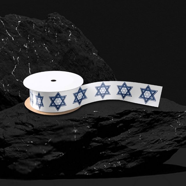 Star of David | Classic Blue Modern Minimalist Satin Ribbon (Creator Uploaded)