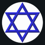 Star of David Classic Round Sticker<br><div class="desc">Star of David - Available in Blue or Gold.

You can add your own words,  pictures,  and/or change the background color using Zazzle's great customization tools.   This image is available on dozens of other products too.</div>