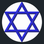 Star of David Classic Round Sticker<br><div class="desc">Star of David - Available in Blue or Gold.

You can add your own words,  pictures,  and/or change the background color using Zazzle's great customization tools.   This image is available on dozens of other products too.</div>