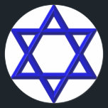 Star of David Classic Round Sticker<br><div class="desc">Star of David - Available in Blue or Gold.

You can add your own words,  pictures,  and/or change the background color using Zazzle's great customization tools.   This image is available on dozens of other products too.</div>